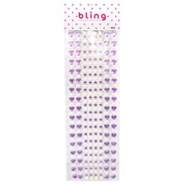 Strass lilas avec coeurs et perles