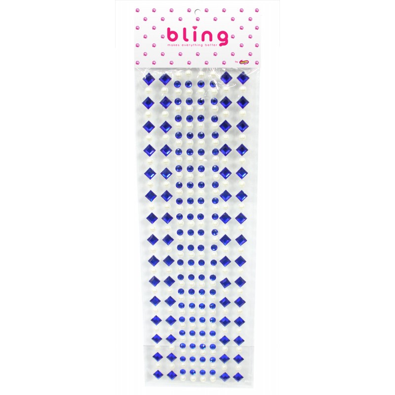 Strass bleus avec perles