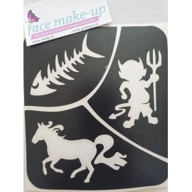 Schablone Trio 2 Temporäre Glitter Tattoo Kit - Fun Set für Jungen