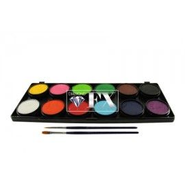 Palette de fard à eau pour maquillage DFX - 12 couleurs Essentiel