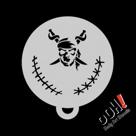 Pochoir pour maquillage Tête de mort de pirate - Ooh Stencils - Flip