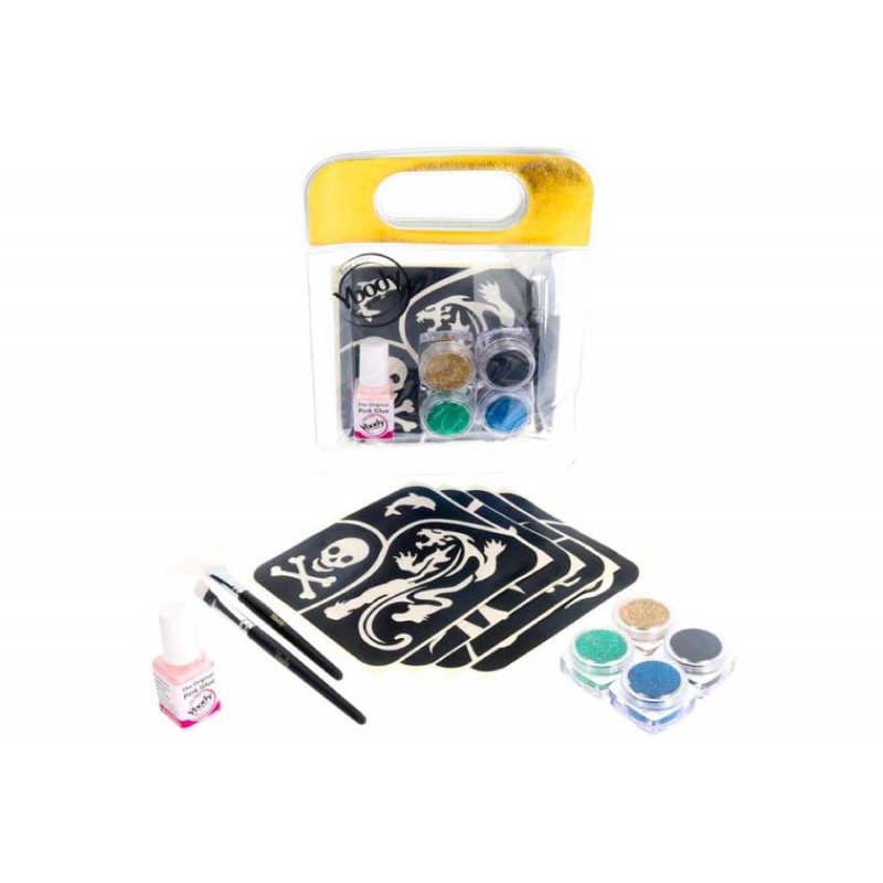 kit de tatouage à paillettes biodégradables pour garçons