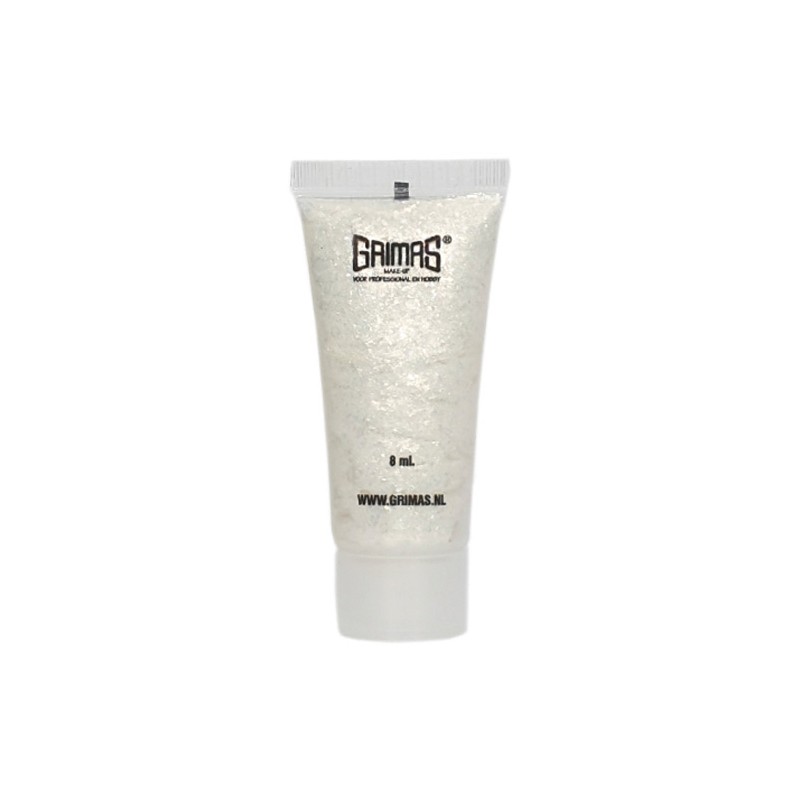 Grimas Shimmer Gel ist ein hochglänzender weißer Glitter in einer gelartigen Textur 8ml 