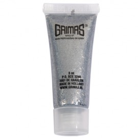 Grimas Shimmer Gel Silber ist ein hochglänzender Glitter in einer gelartigen Textur 8ml 