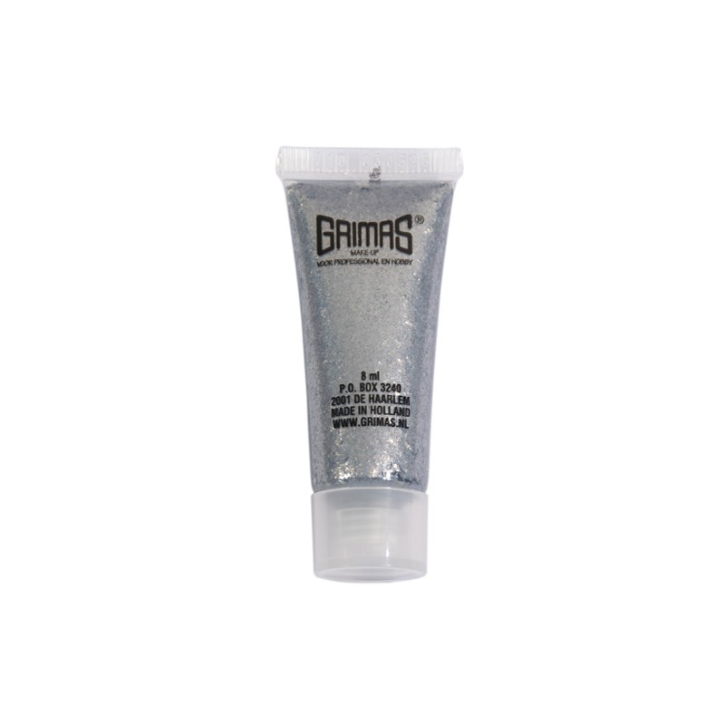 Grimas Shimmer Gel Argent est une paillette très brillante dans une texture gélifiée 8ml 