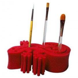Porte pinceaux gecko rouge
