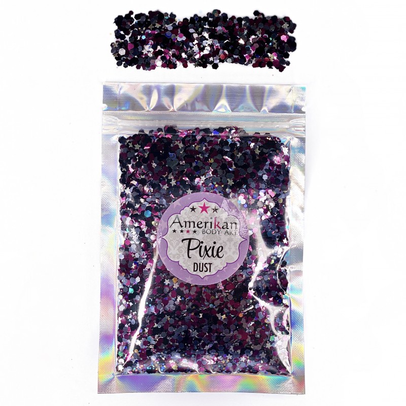 Trockene Glitzermischung \"Underworld\" Schattierungen von Grau und Pflaume. Ideal für Halloween