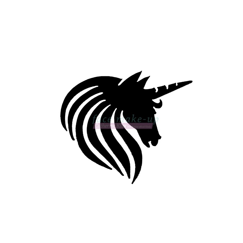 Licorne élégante - pochoir autocollant pour tatouages éphémères