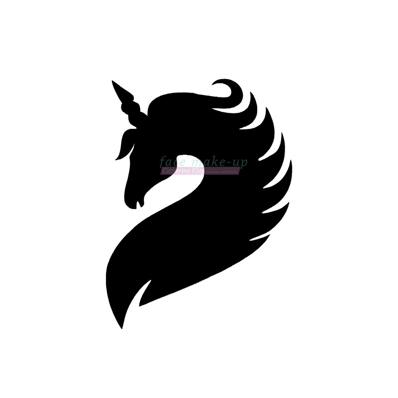 Licorne mythique - pochoir autocollant pour tatouages éphémères