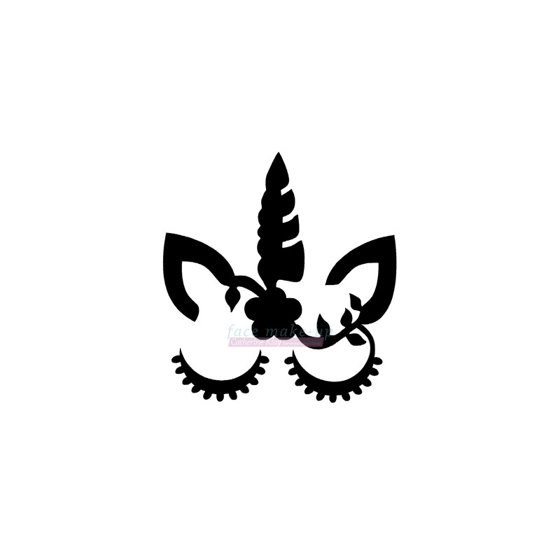 Licorne charmante - pochoir autocollant pour tatouages éphémères