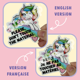 Sticker - Vinylaufkleber - Ne pas toucher -Version Licorne