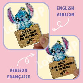 Sticker - Vinylaufkleber - Ne pas toucher -Version Stitch