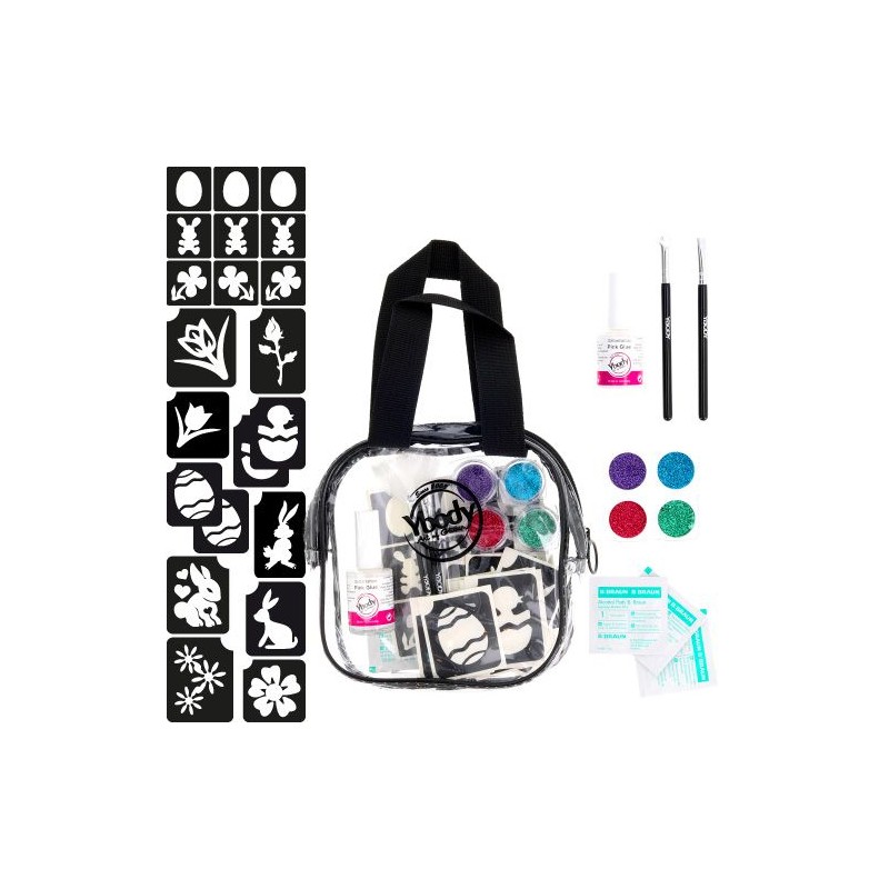 Biologisch abbaubares Glitzertattoo-Kit Osternest glitzerndes Tattoo-Set Ostern 