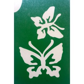 2 Papillons - pochoir ECO- vert autocollant pour tatouages éphémères