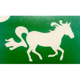 Cheval au galop - pochoir ECO- vert autocollant pour tatouages éphémères