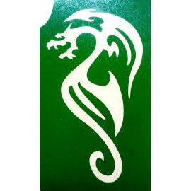 Dragon tribal - pochoir ECO- vert autocollant pour tatouages éphémères