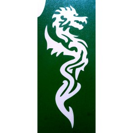Dragon de côté - pochoir ECO- vert autocollant pour tatouages éphémères