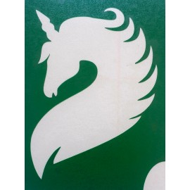 Licorne mythique - - pochoir ECO- vert autocollant pour tatouages éphémères