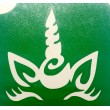 Licorne légendaire - pochoir ECO- vert autocollant pour tatouages éphémères