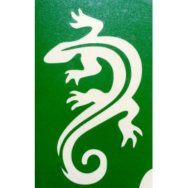 Lézard avec ligne - pochoir ECO- vert autocollant pour tatouages éphémères