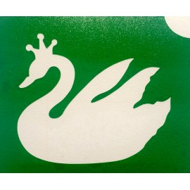Cygne couronné - pochoir ECO- vert autocollant pour tatouages éphémères