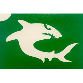 Requin droite - pochoir ECO- vert autocollant pour tatouages éphémères