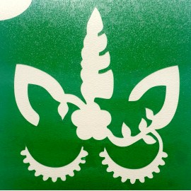 Licorne charmante - - pochoir ECO- vert autocollant pour tatouages éphémères