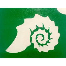 Coquillage - pochoir ECO- vert autocollant pour tatouages éphémères