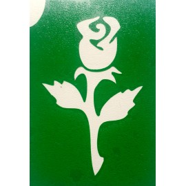 Bouton de rose- pochoir ECO- vert autocollant pour tatouages éphémères