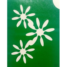 Trio de fleurs - pochoir ECO- vert autocollant pour tatouages éphémères