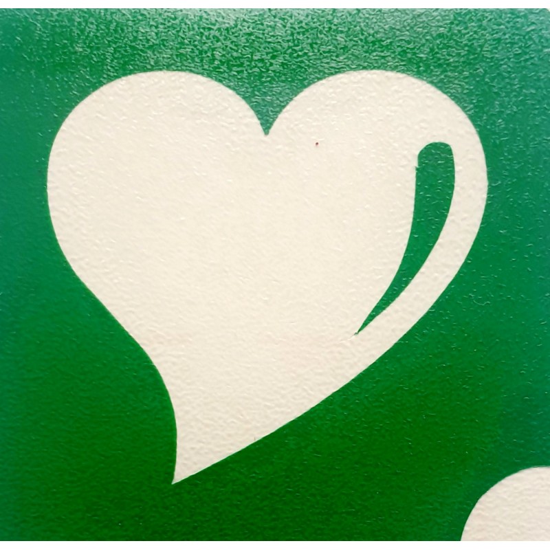 Coeur classique - pochoir ECO- vert autocollant pour tatouages éphémères
