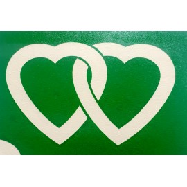 Duo - Coeur - pochoir ECO- vert autocollant pour tatouages éphémères