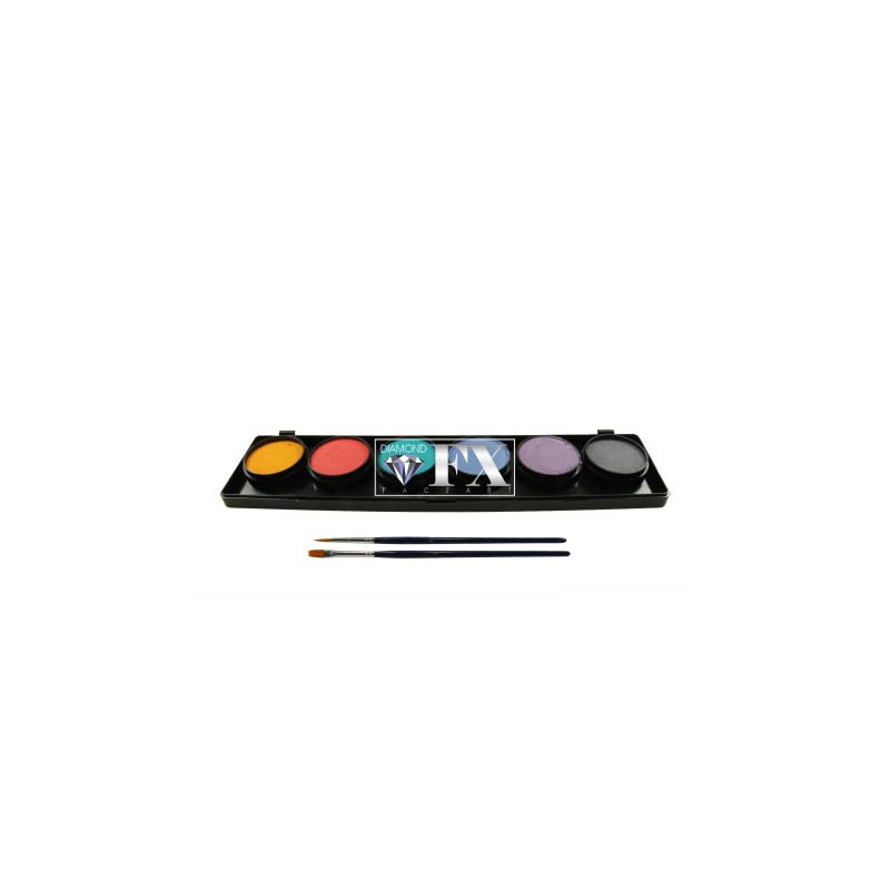DFX Wasserfarben Make-up-Palette - 6 Farben Metallisch