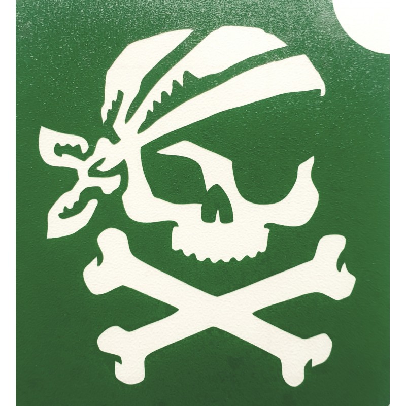 Pirat mit Kopfband ECO-grüne Schablone für ephemere Tattoos