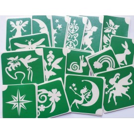 Set A4 Enchanted Forest + poster Avec des pochoir ECO-vert pour tatouages éphémères 