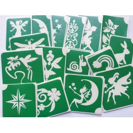 Set A4 Enchanted Forest + Poster ECO-grüne Schablone für ephemere Tattoos 