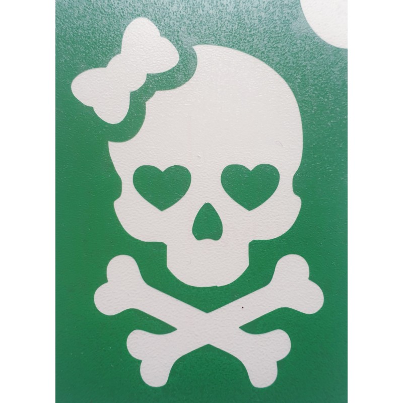 Liebliches Skelett ECO-grüne Schablone für ephemere Tattoos