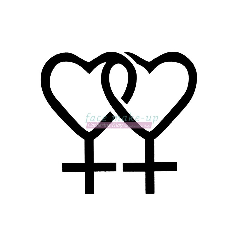 Symbole Lesbien pochoir autocollant pour tatouages éphémères