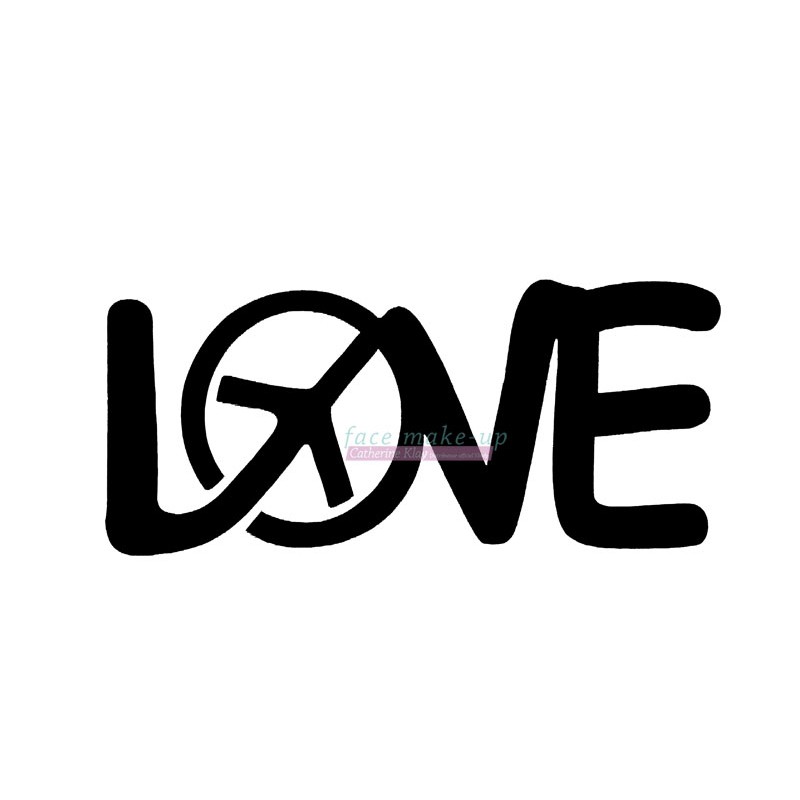 Peace-love pochoir autocollant pour tatouages éphémères