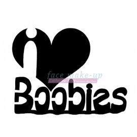 I love Boobies selbstklebende Schablone für temporäre Tattoos