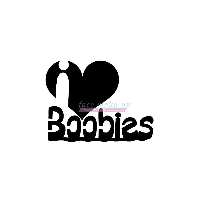 I love Boobies selbstklebende Schablone für temporäre Tattoos