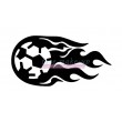 48801 Fussball im Flammen Schablone für temporäre Tattoos