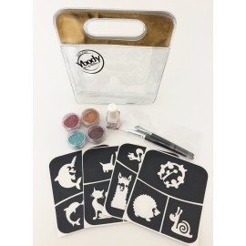 Kit de tatouages temporaires à paillettes Petits Animaux 