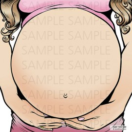Support d\'entraînement plastifié - femme enceinte 42x42 cm