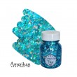 Gel pailleté à base d\'aloe Vera, Pixie Paint \"Blue Monday\" paillettes hologrammes bleues et vertes,