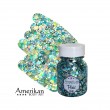 Glitzergel mit Aloe Vera, Pixie Paint \"Splash\" Hologramm-Glitter in Hellblau und Blassgrün.