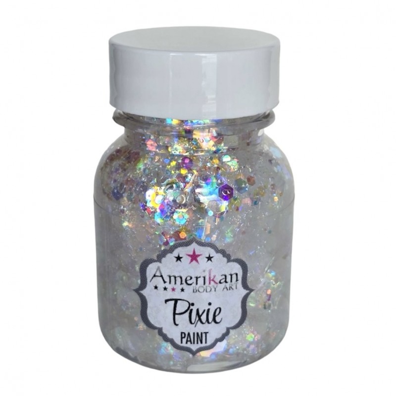 Glitzergel mit Aloe Vera, Pixie Paint \"True Colors\" weiße Hologramm-Glittermischung