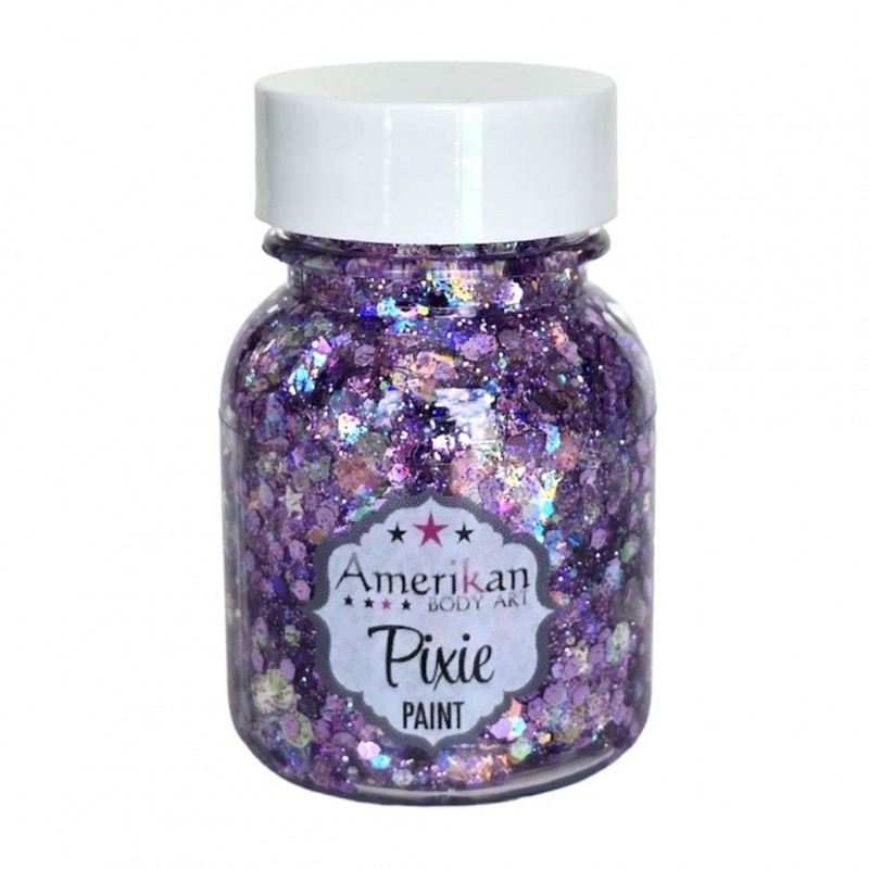 Gel pailleté à base d\'aloe Vera, Pixie Paint \"Purple Rain\" paillettes hologrammes lavande