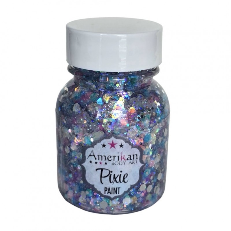 Glitzergel mit Aloe Vera, Pixie Paint \"Winter Wonderland\" Transparente holographische Mischung aus Rosa, Blau und Silber mit S