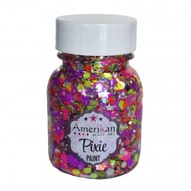 Glitzergel mit Aloe Vera, Pixie Paint \"Valley Girl\" chunky fluo/UV-Glittermischung